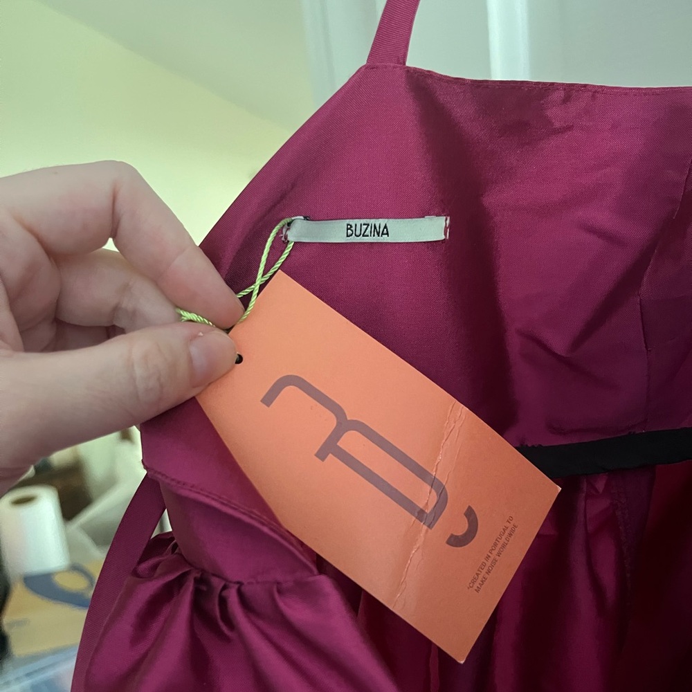 Buzina Silk Chiffon Dress in Fuschia - Picture 3 of 3